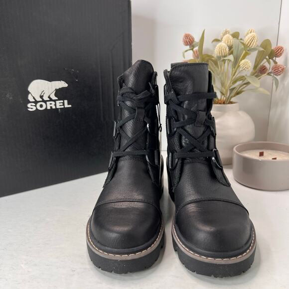 Sorel Joan Now Lace Up Waterproof Boot Black NL5035-010 Women's 7.5 Tried On - Picture 2 of 10